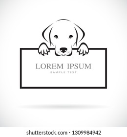 Vector of black dog head(labrador) with frame space for your text. Pet. Animals. Easy editable layered vector illustration.