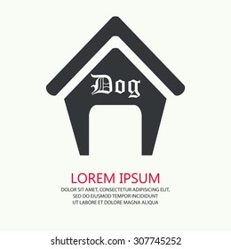 Vector of black dog house, dog house symbol or icon
