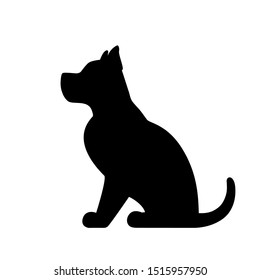 vector black dog on white background