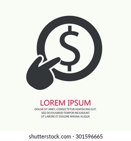 Vector of black dollar symbol or icon