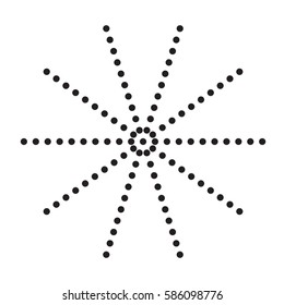 Vector black dot background. Abstract shape pattern. Technology monochrome background for web and print design. circle . Big and small black points. Illustration with ray.