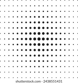 vector black dot halftone on white background