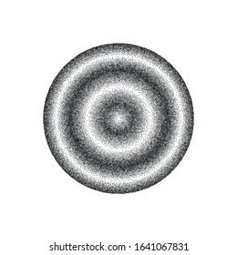 Vector black dots on white background. Abstract Radial Gradient, Circle halftone Dots