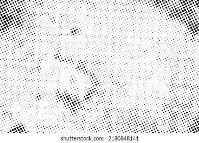 Vector black dots pattern. Grunge halftone effect background.