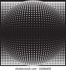Vector black dotted background. Vector illustration