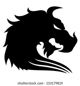 Vector. Black dragon.