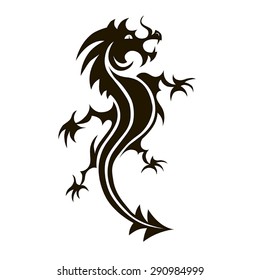Vector black dragon on a white background