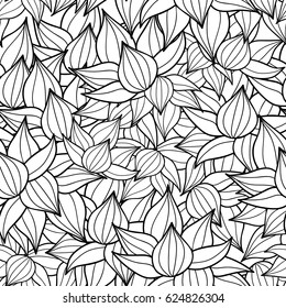 Vector black drawing succulent plant texture drawing seamless pattern background. Great for subtle, botanical, modern backgrounds, fabric, scrapbooking, packaging, invitations.