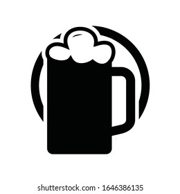 Vector black drinks & Glass beverages icons. 