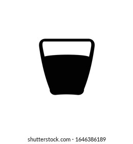 Iconos vectoriales de bebidas negras y bebidas de vidrio. 