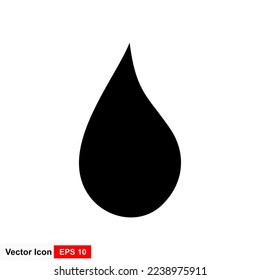 Vector black drop icon on white background