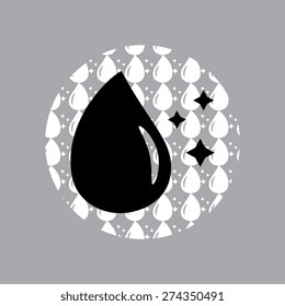 Vector black drop icons set 