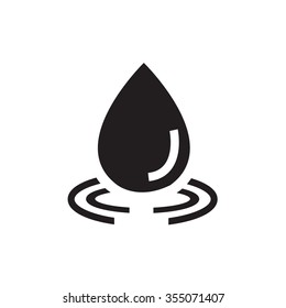 Vector black drop icons set on white background