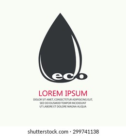 Vector of black drop symbol or icon