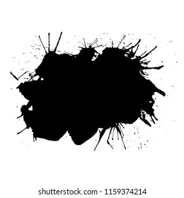 Vector black drops of paint and stains, ink blots