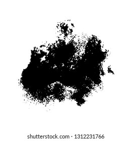 Vector black drops of paint and stains, ink blots