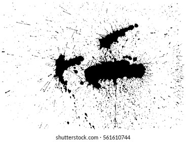 Vector black drops of paint and stains, ink blots