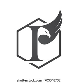 Vector Black Eagle Hive Letter I Logo