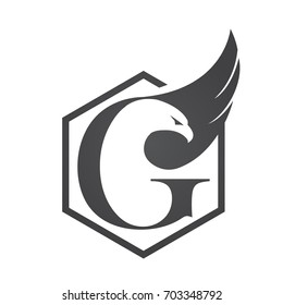 Vector Black Eagle Hive Letter G Logo