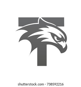 Vector Black Eagle Initial T Logo