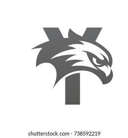 Vector Black Eagle Initial Y Logo