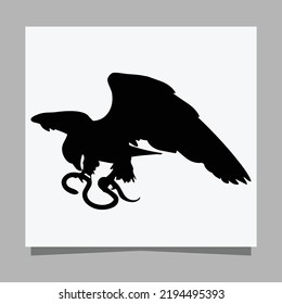 vector black eagle on white paper is perfect for logos, illustrations, banners, flyers, wallpapers