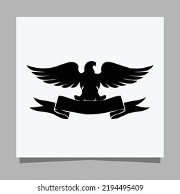 vector black eagle on white paper is perfect for logos, illustrations, banners, flyers, wallpapers