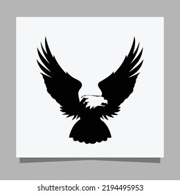 vector black eagle on white paper is perfect for logos, illustrations, banners, flyers, wallpapers
