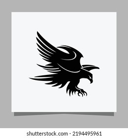 vector black eagle on white paper is perfect for logos, illustrations, banners, flyers, wallpapers