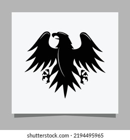 vector black eagle on white paper is perfect for logos, illustrations, banners, flyers, wallpapers