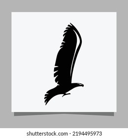 vector black eagle on white paper is perfect for logos, illustrations, banners, flyers, wallpapers