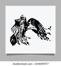 vector black eagle on white paper is perfect for logos, illustrations, banners, flyers, wallpapers