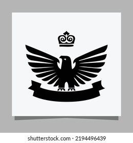 vector black eagle on white paper is perfect for logos, illustrations, banners, flyers, wallpapers