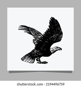 vector black eagle on white paper is perfect for logos, illustrations, banners, flyers, wallpapers