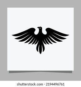 vector black eagle on white paper is perfect for logos, illustrations, banners, flyers, wallpapers