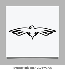 vector black eagle on white paper is perfect for logos, illustrations, banners, flyers, wallpapers