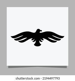 vector black eagle on white paper is perfect for logos, illustrations, banners, flyers, wallpapers