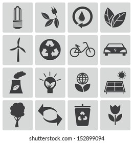 Vector black  eco icons set