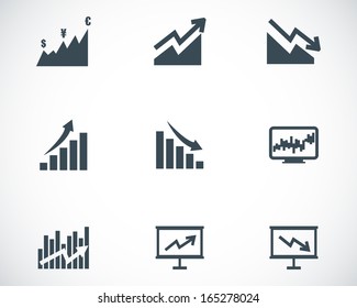 Vector black economic icons set
