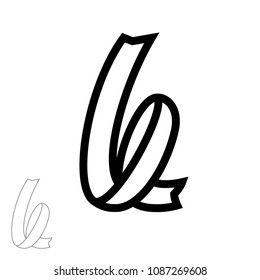 Vector black editable stroke line lowercase k letter logo design on white background