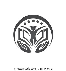 Vector Black Educated Sign Book Logo