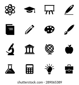 Vector black education icon set.