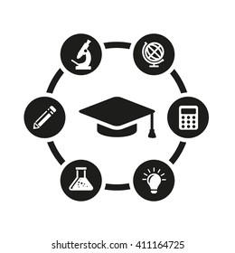 Vector black education icon set