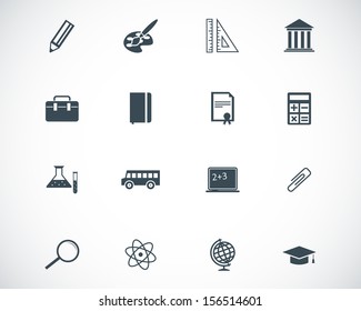 Vector black education icons set