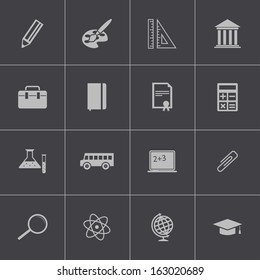 Vector black education icons set