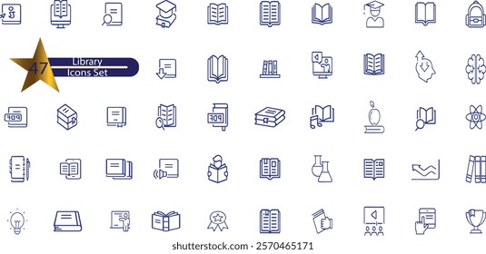 vector black education icons set on gray