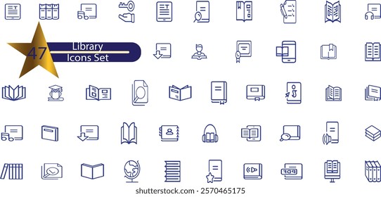 vector black education icons set on gray