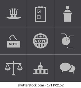 Vector black electiion icons set on gray background