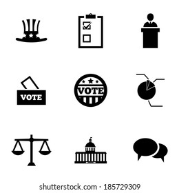 Vector black electiion icons set on white background