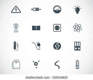 Vector black  electricity icons set